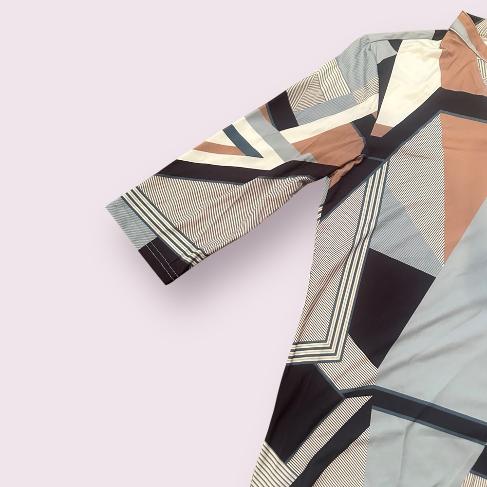 Women's BaiShengGT Striped Geometric Tunic Top Size Medium - Picture 4 of 9